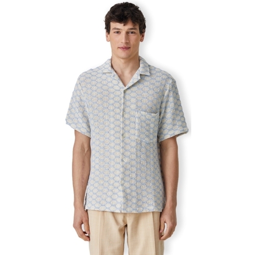 textil Herr Långärmade skjortor Portuguese Flannel Net Shirt - Blue Beige