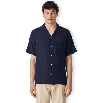 textil Herr Långärmade skjortor Portuguese Flannel Grain Shirt - Navy Blå