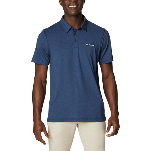 textil Herr Kortärmade pikétröjor Columbia Tech Trail Polo Shirt Blå