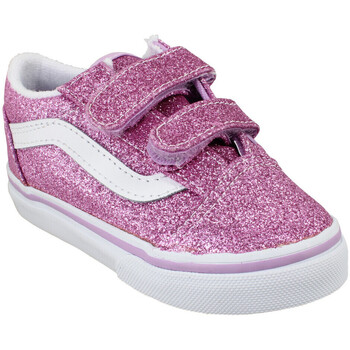 Skor Barn Sneakers Vans Old Skool V Glitter Enfant Lilac Rosa