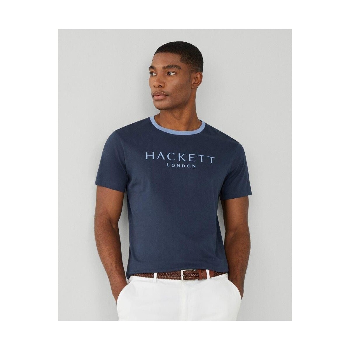 textil Herr T-shirts Hackett HM500797 HERITAGE Blå