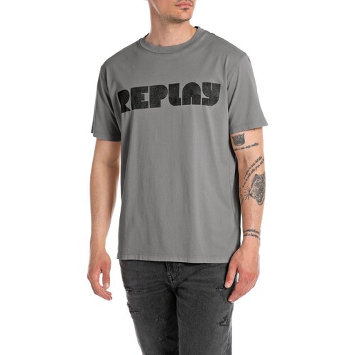 textil Herr T-shirts Replay  Flerfärgad