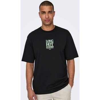textil Herr T-shirts Only & Sons  22028736 KENNY Svart