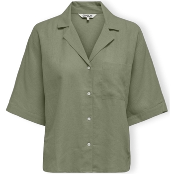 textil Dam Blusar Only Noos Tokyo Life Shirt S/S - Oil Green Grön