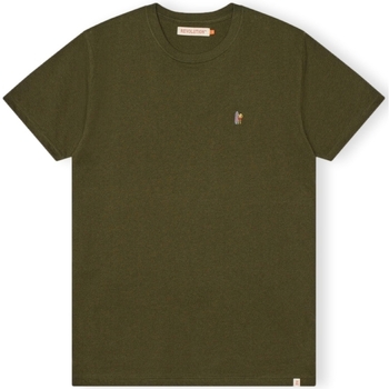 textil Herr T-shirts & Pikétröjor Revolution T-Shirt Regular 1364 POS - Army Mel Grön