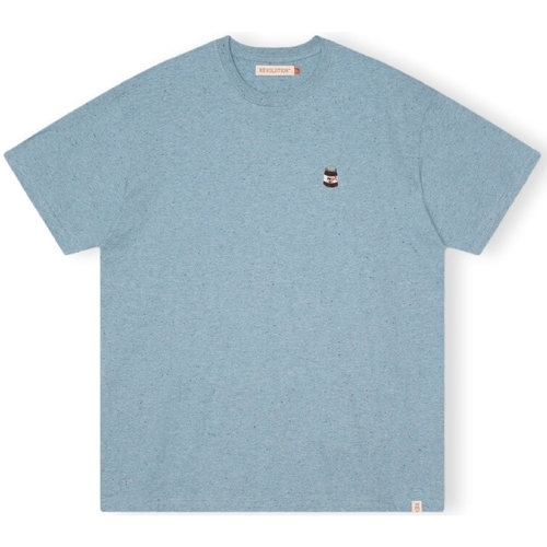 textil Herr T-shirts & Pikétröjor Revolution T-Shirt Loose 1367 NUT - Blue Blå