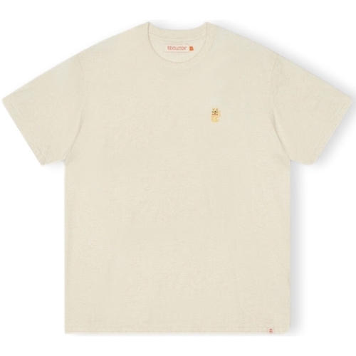 textil Herr T-shirts & Pikétröjor Revolution T-Shirt Loose 1366 LUC - Offwhite/Mel Vit