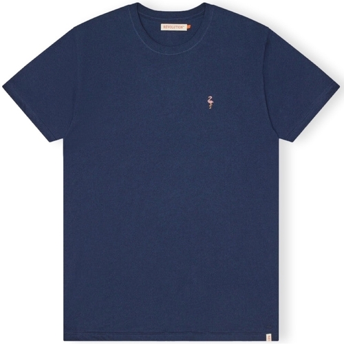 textil Herr T-shirts & Pikétröjor Revolution T-Shirt Regular 1364 FLA - Navy Mel Blå