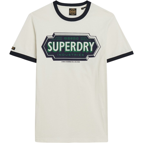 textil Herr T-shirts Superdry 235501 Vit