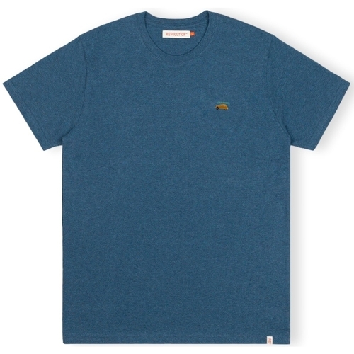 textil Herr T-shirts & Pikétröjor Revolution T-Shirt Regular 1284 2CV - Dustblue Blå