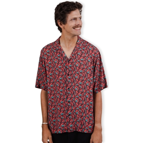 textil Herr Långärmade skjortor Brava Fabrics Lobster Aloha Shirt - Red Blå