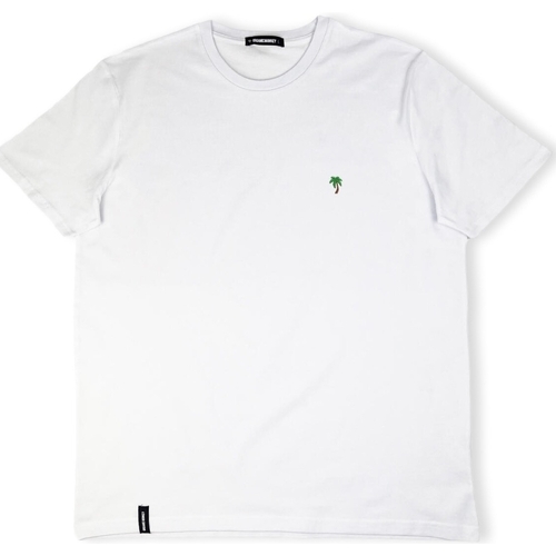 textil Herr T-shirts & Pikétröjor Organic Monkey Palm Tree T-Shirt - White Vit