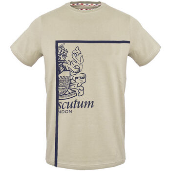 textil Herr T-shirts Aquascutum tsia127 12 brown Brun