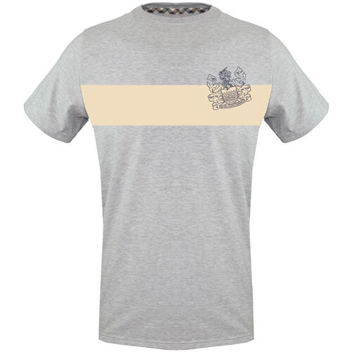 textil Herr T-shirts Aquascutum tsia103 94 grey Grå