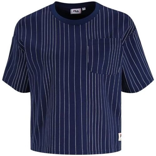 textil Dam T-shirts Fila - faw0420 Blå