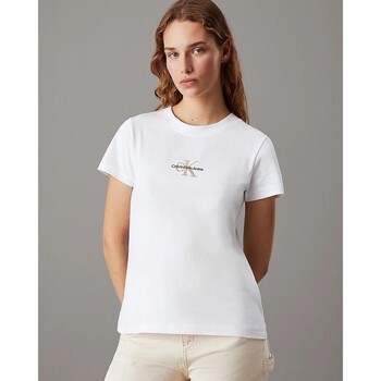 textil Dam T-shirts & Pikétröjor Calvin Klein Jeans J20J223563 Vit