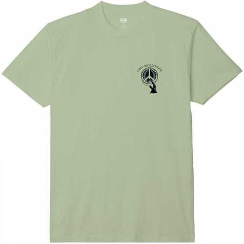 textil Herr T-shirts & Pikétröjor Obey peace delivery Grön