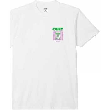 textil Herr T-shirts & Pikétröjor Obey chain link fence icon Vit