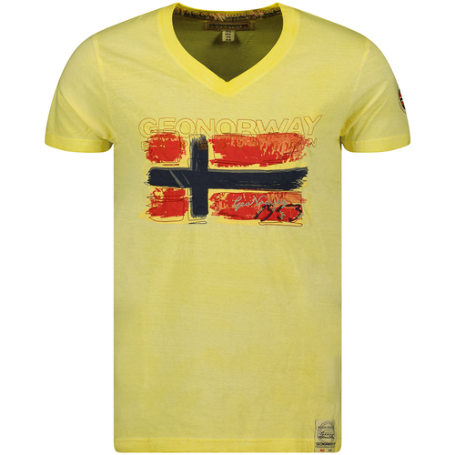 textil Herr T-shirts Geo Norway SW1561HGN-LIGHT YELLOW Gul