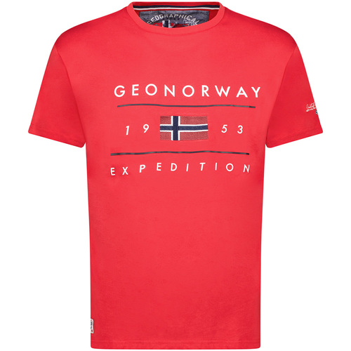 textil Herr T-shirts Geo Norway SY1355HGN-Red Röd