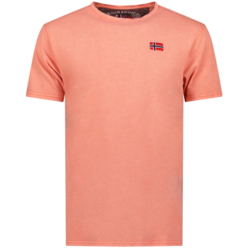 textil Herr T-shirts Geographical Norway SY1363HGN-Coral Röd