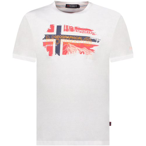 textil Herr T-shirts Geographical Norway SY1366HGN-White Vit
