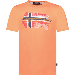 textil Herr T-shirts Geographical Norway SY1366HGN-Coral Röd