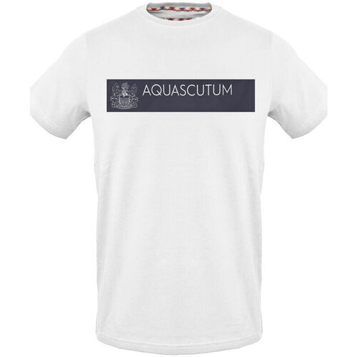 textil Herr T-shirts Aquascutum - tsia117 Vit