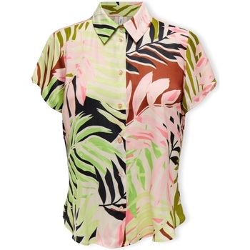 textil Dam Blusar Only Shaila Shirt S/S - Tropical Peach Flerfärgad