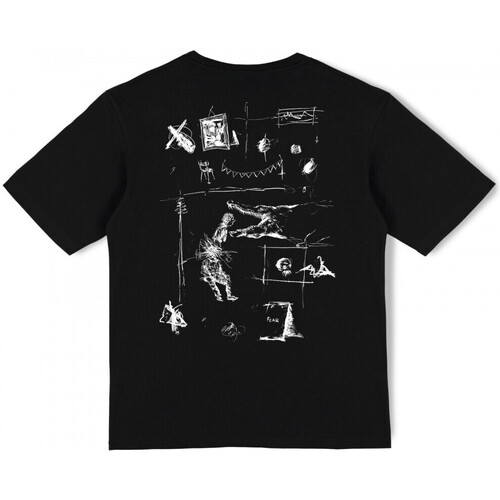 textil Herr T-shirts & Pikétröjor Poetic Collective Fear sketch t-shirt Svart