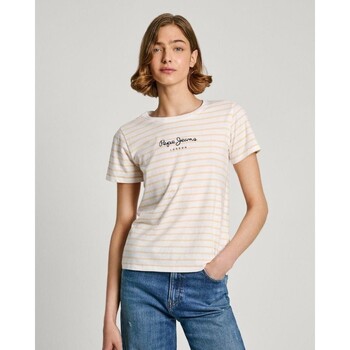 textil Dam T-shirts & Pikétröjor Pepe jeans PL505876 ELBA Gul