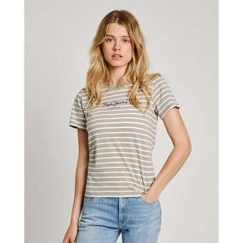 textil Dam T-shirts & Pikétröjor Pepe jeans PL505876 ELBA Grön