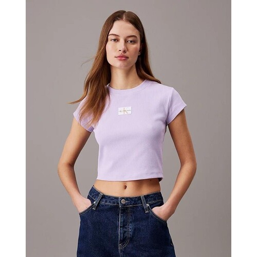 textil Dam T-shirts Calvin Klein Jeans J20J223552VFR Violett