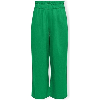textil Dam Byxor Only Solvi-Caro Linen Trousers - Green Bee Grön