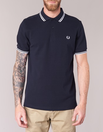 Fred Perry SLIM FIT TWIN TIPPED Marin / Vit