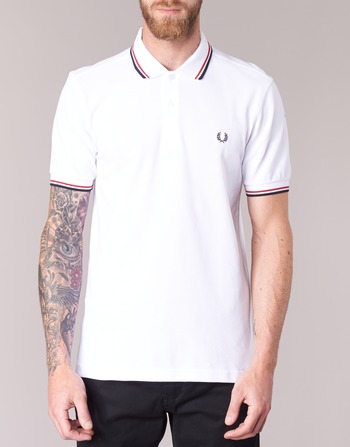 Fred Perry SLIM FIT TWIN TIPPED Vit / Röd