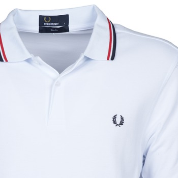 Fred Perry SLIM FIT TWIN TIPPED Vit / Röd