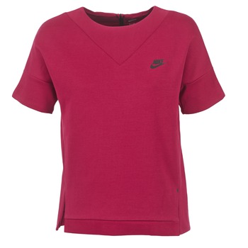 textil Dam Sweatshirts Nike TECH FLEECE CREW Bordeaux