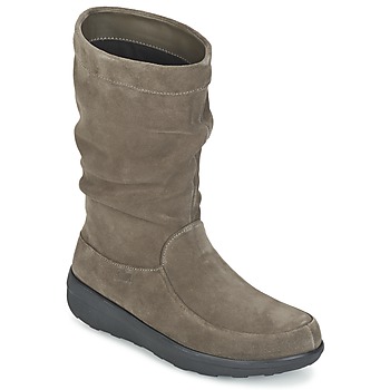 Skor Dam Boots FitFlop LOAF SLOUCHY KNEE BOOT SUEDE Mullvadsfärgad