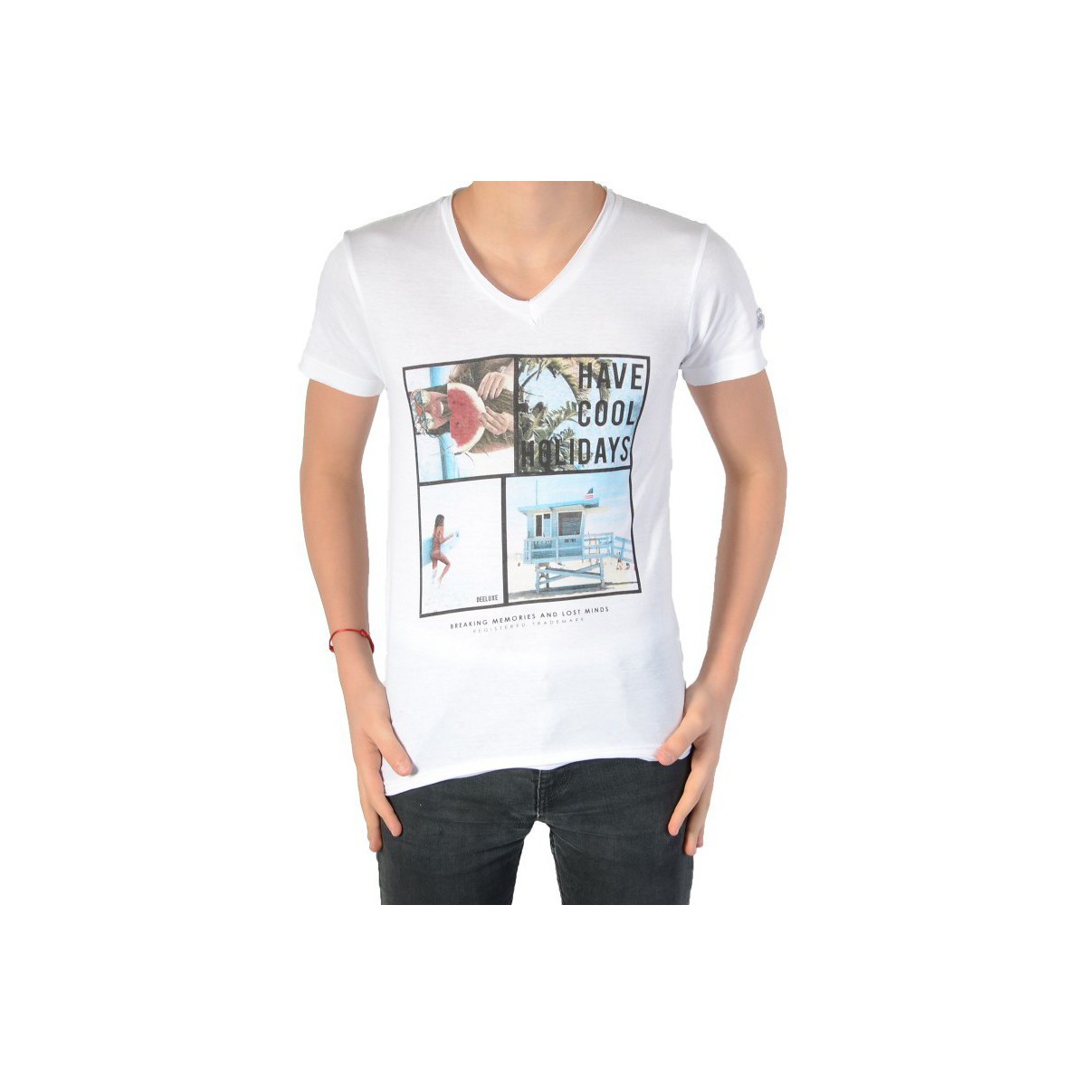 textil Flickor T-shirts Deeluxe 77347 Vit