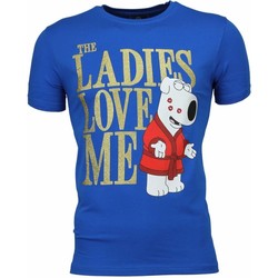 textil Herr T-shirts Local Fanatic The Ladies Love Me Print Blå