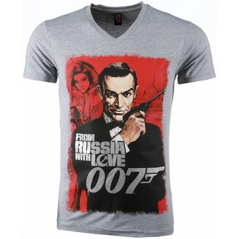 textil Herr T-shirts Local Fanatic James Bond From Russia Grå