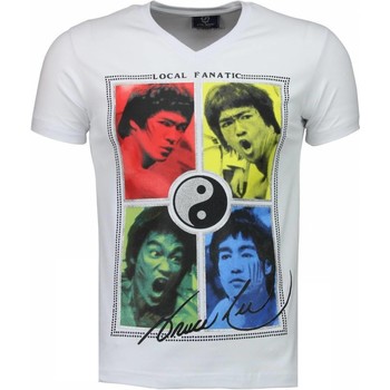 textil Herr T-shirts Local Fanatic Bruce Lee Ying Yang Vit