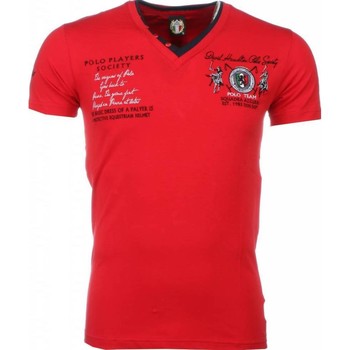 textil Herr T-shirts David Copper Tryck Tiger R Röd
