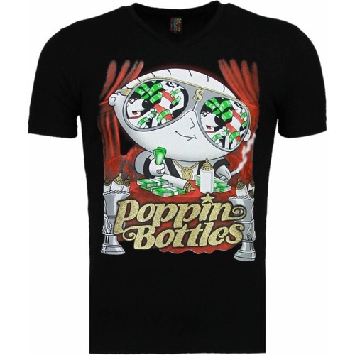 textil Herr T-shirts Local Fanatic Poppin Stewie Zwart Svart