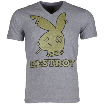 textil Herr T-shirts Local Fanatic Bunny Destroy Grå