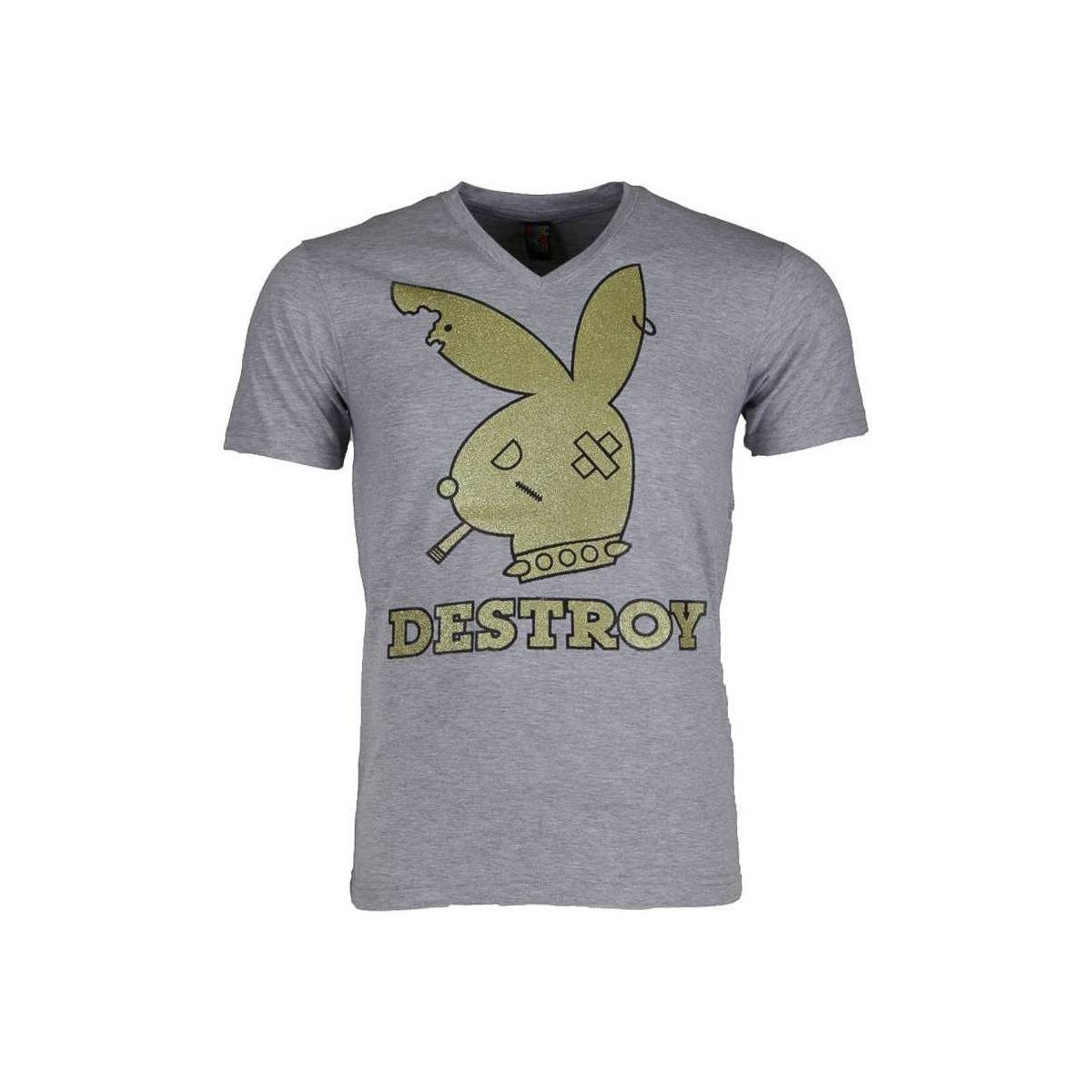 textil Herr T-shirts Local Fanatic Bunny Destroy Grå