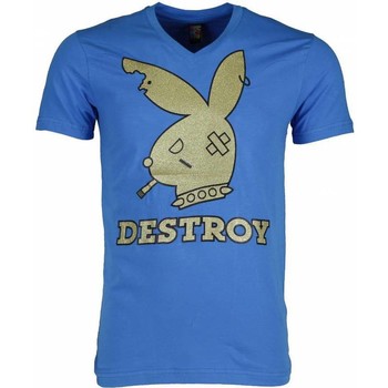 textil Herr T-shirts Local Fanatic Bunny Destroy Blå