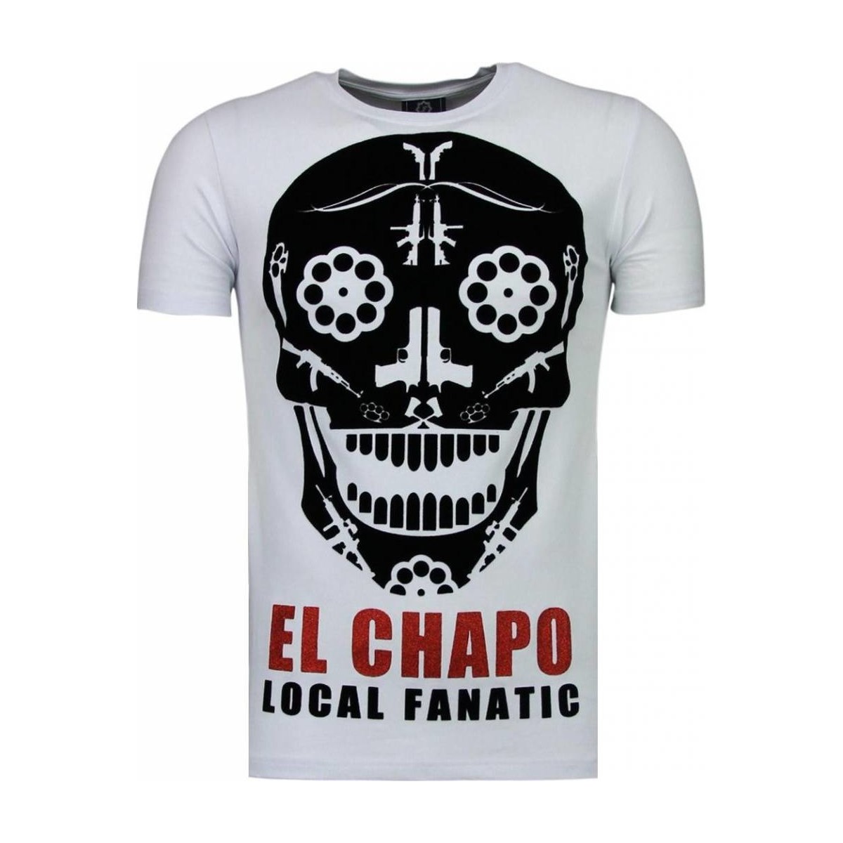 textil Herr T-shirts Local Fanatic El Chapo Flockprint Vit