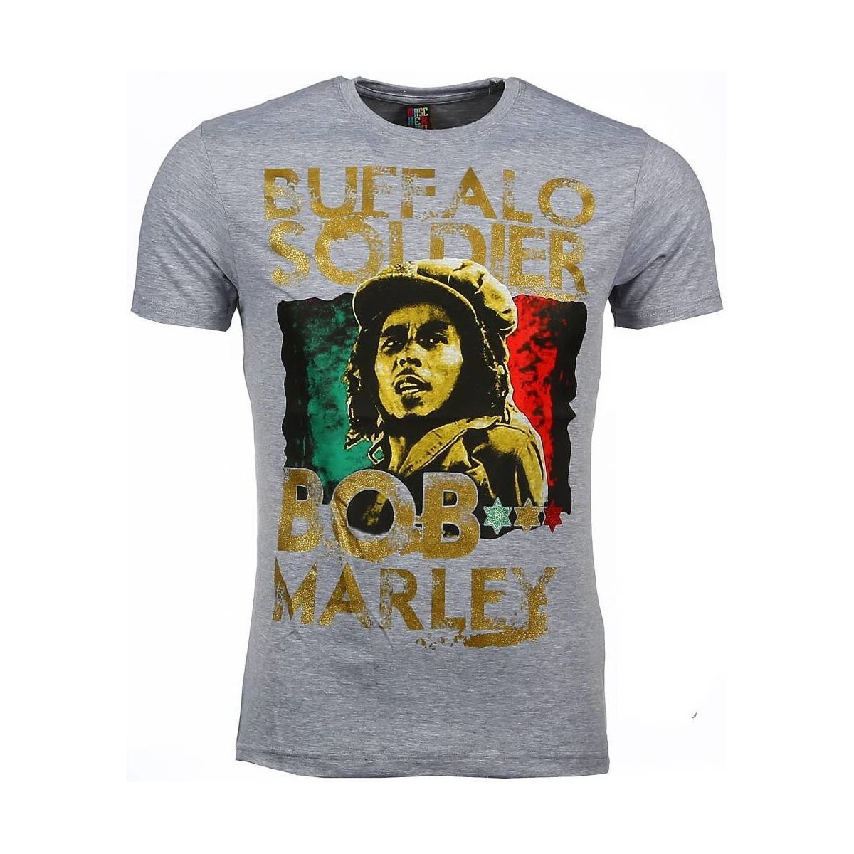 textil Herr T-shirts Local Fanatic Bob Marley Buffalo Soldier Grå